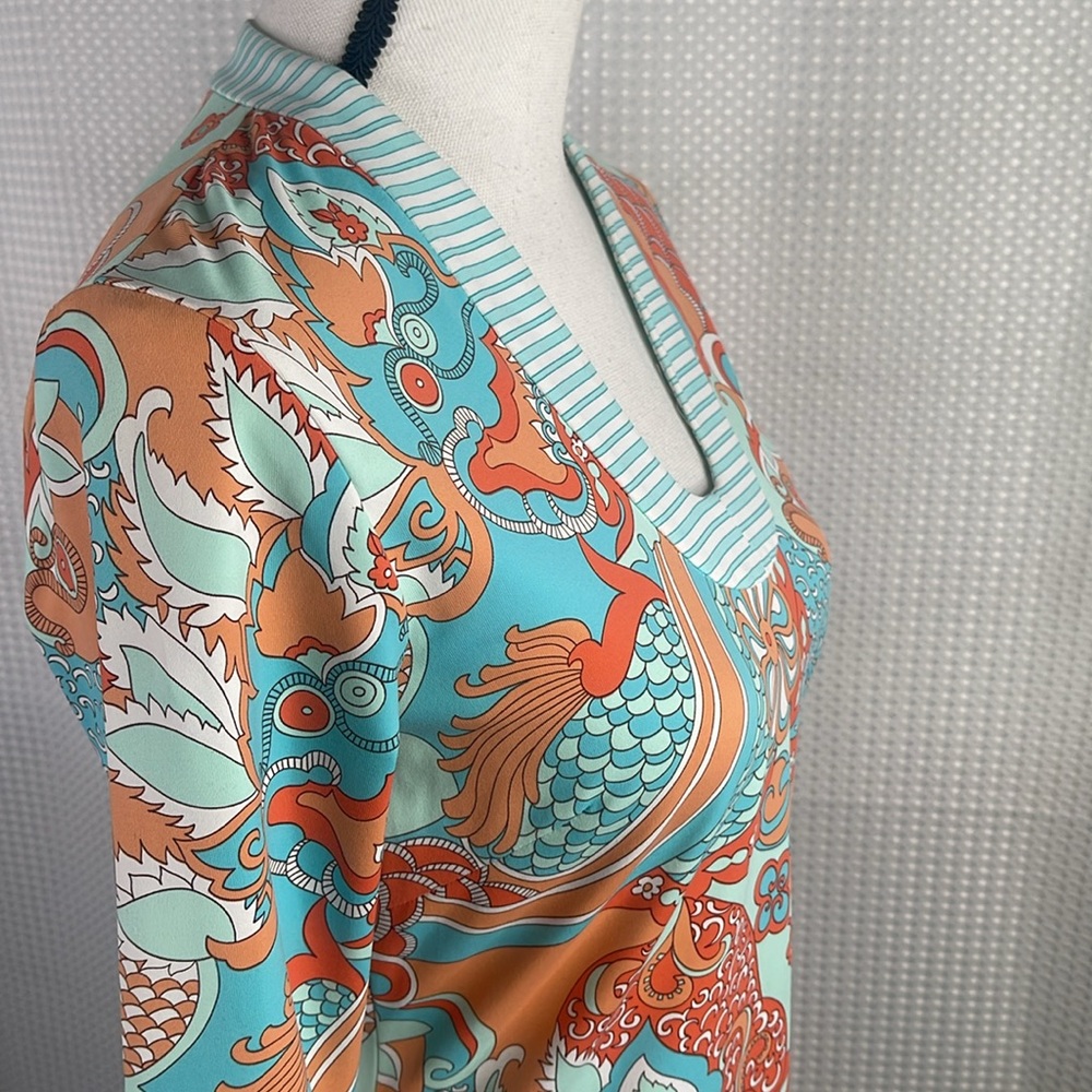 J McLaughlin Dress Catalina Cloth 3/4 Sleeve Resortwear Sz XS - Picture 4 of 11